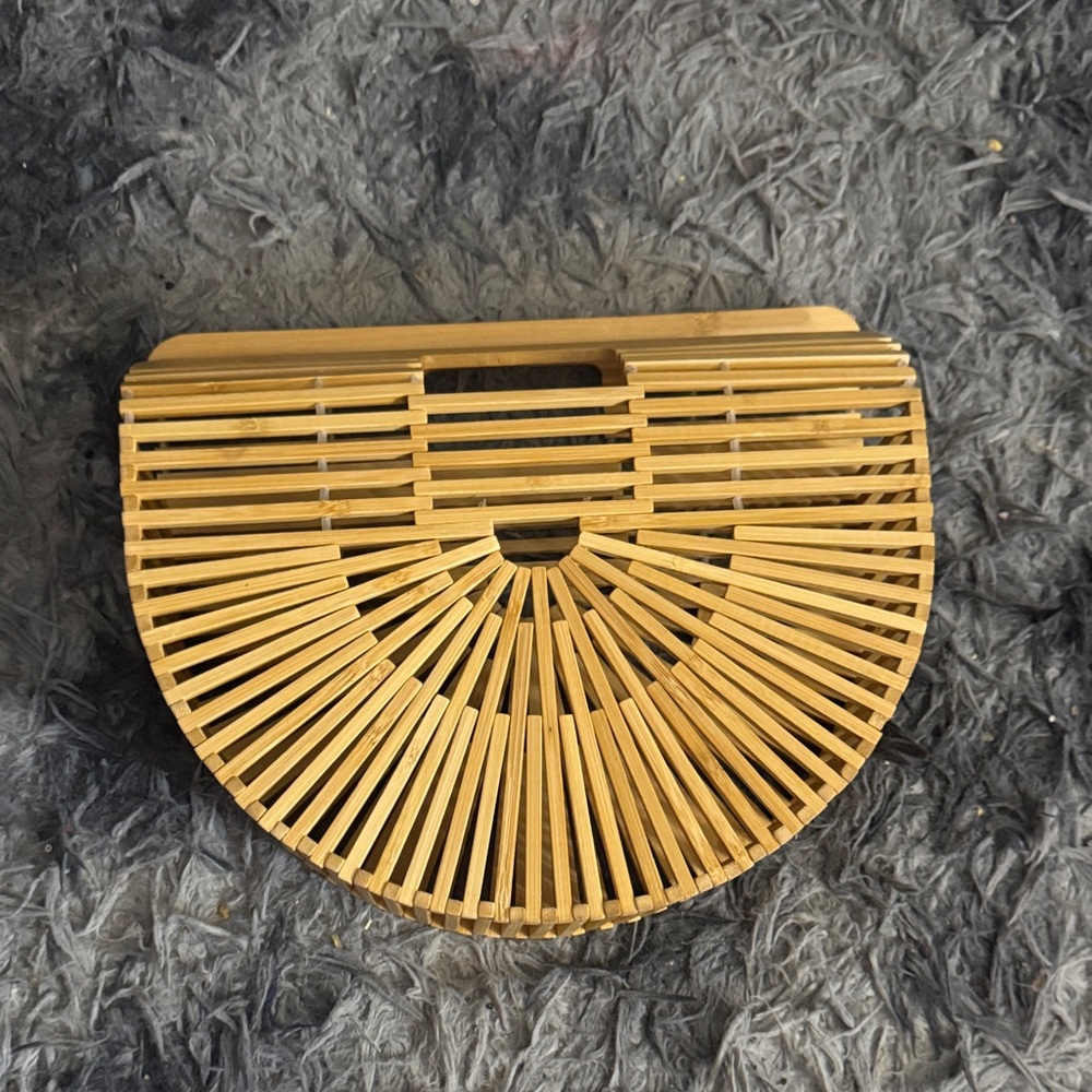 Elegant Tan Bamboo Clutch